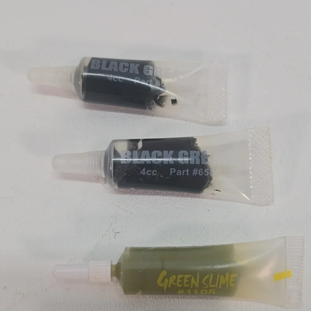 Team Associated Lot Of 6 Grease Tube 4cc Each Black Grease Green Slime Silicone